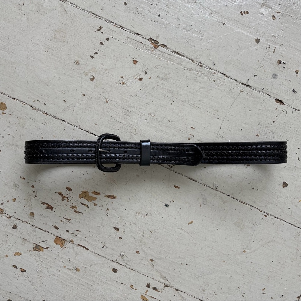 JC Mexico Black Woven Leather Men's Belt - Picture 8 of 15